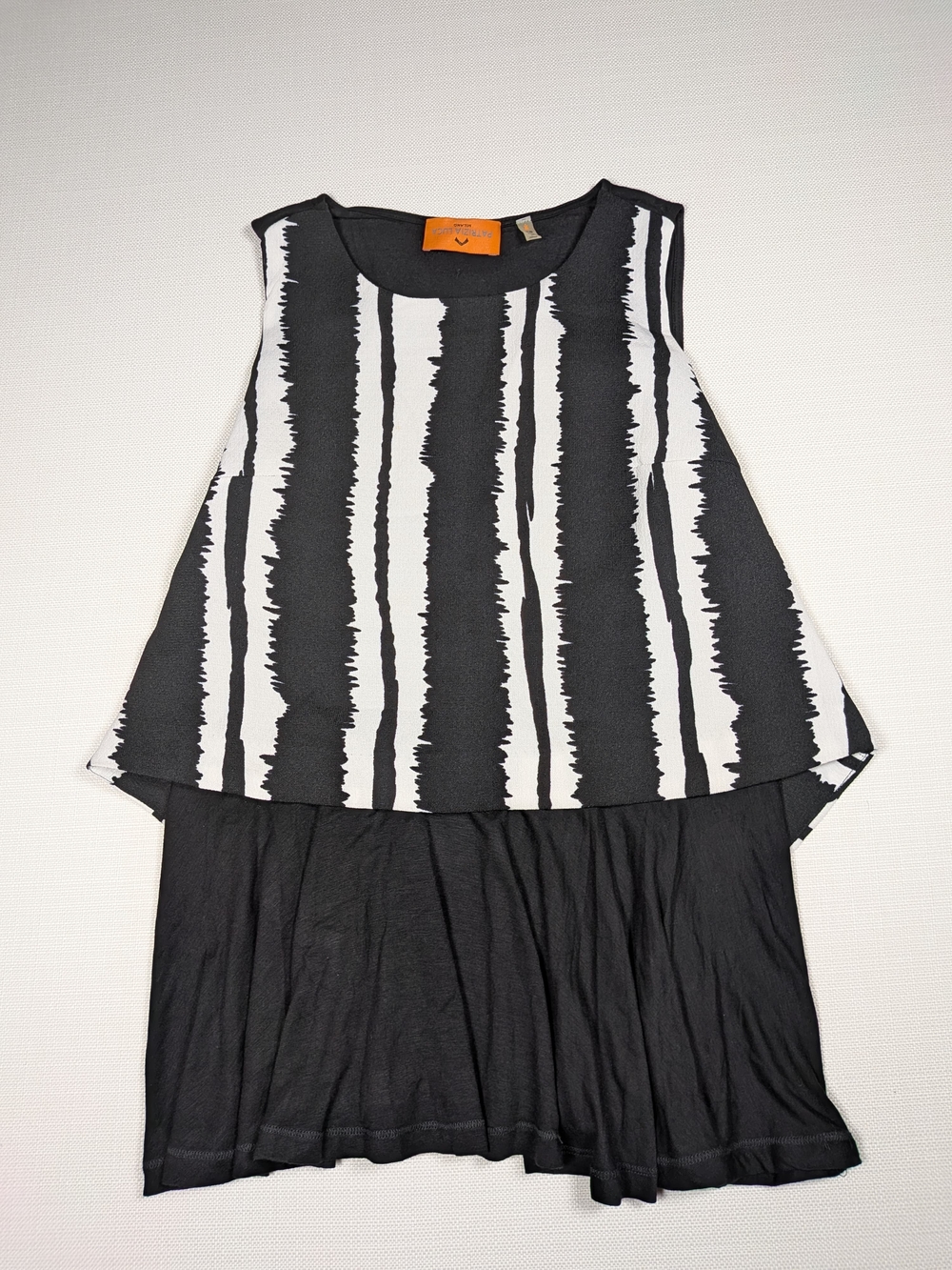 Black & White Striped Layered Sleeveless Top